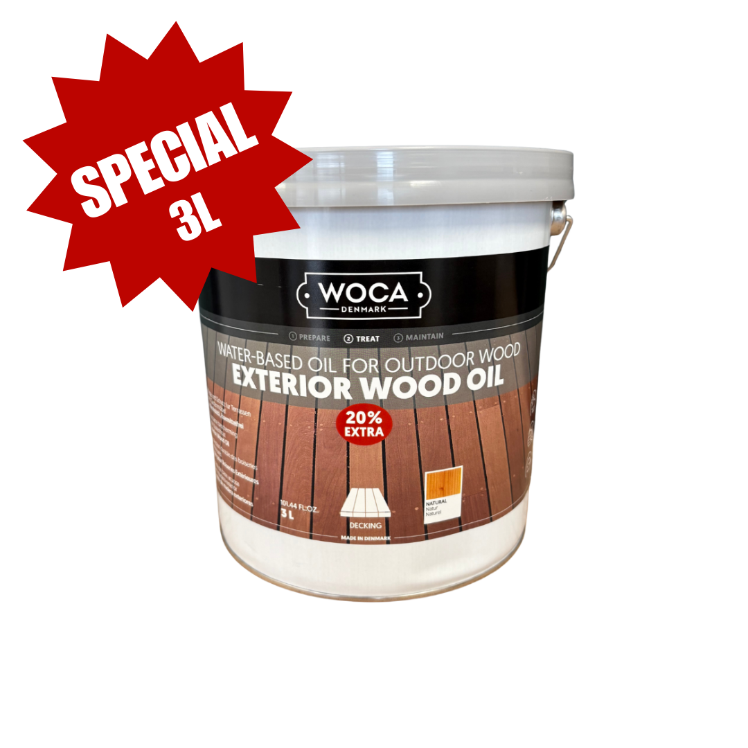 WOCA | EXTERIOR WOOD OIL | NATURAL, LARCH & BLACK | (3L SPECIAL)