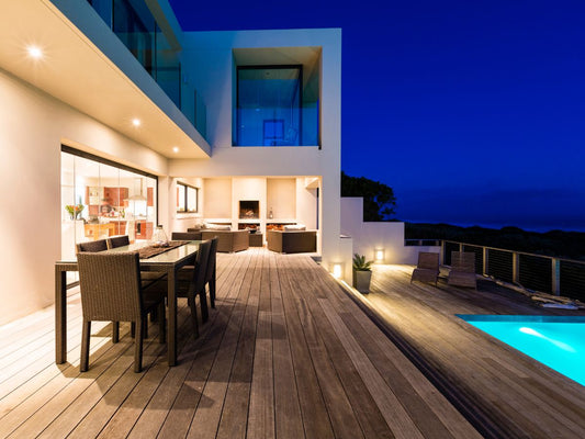outdoor deck with pool